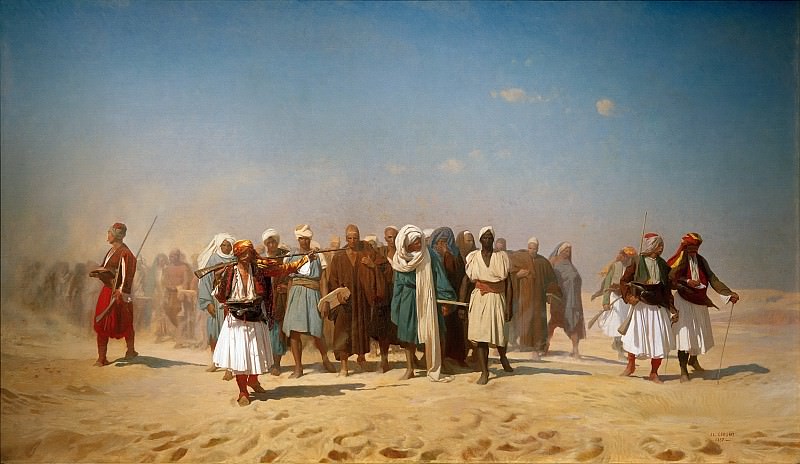 Египетские рекруты в пустыне. Жан-Леон Жером. 1857
