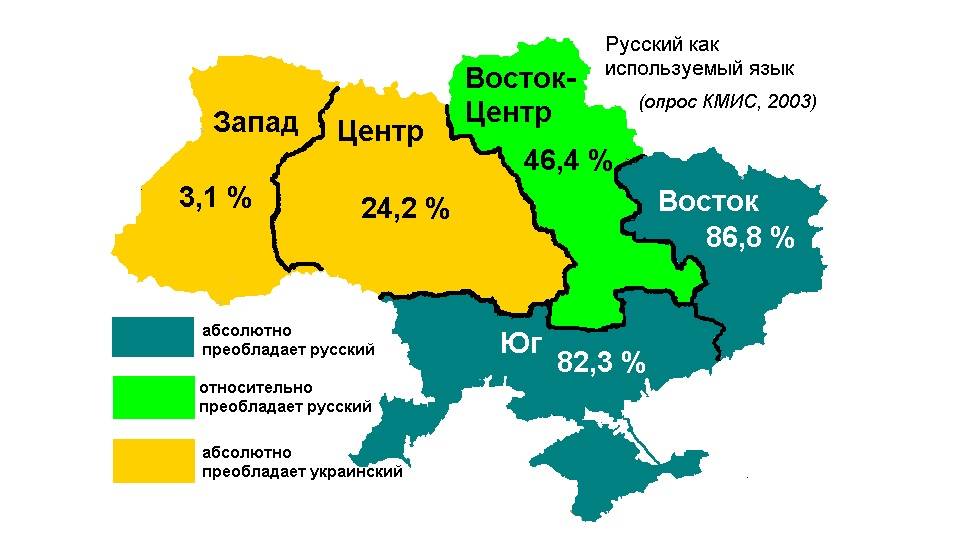 Карта украины по языковому признаку