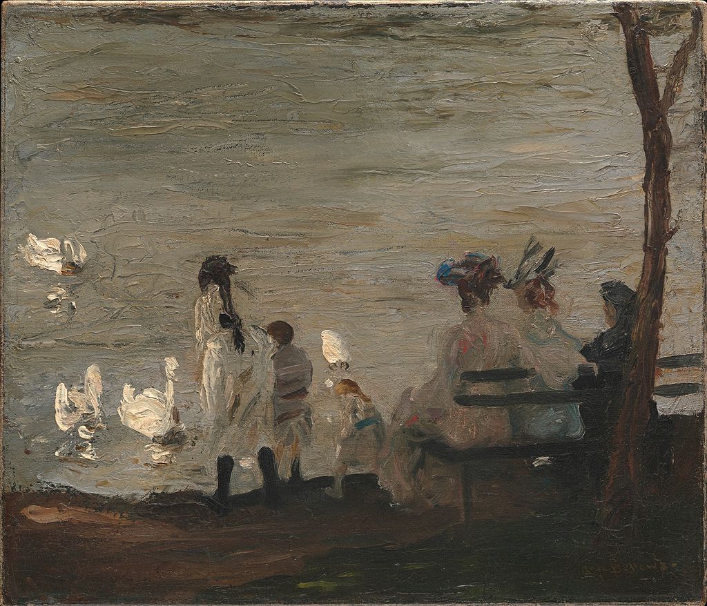 Джордж Уэсли Беллоуз. Лебеди в Центральном парке. 1906
