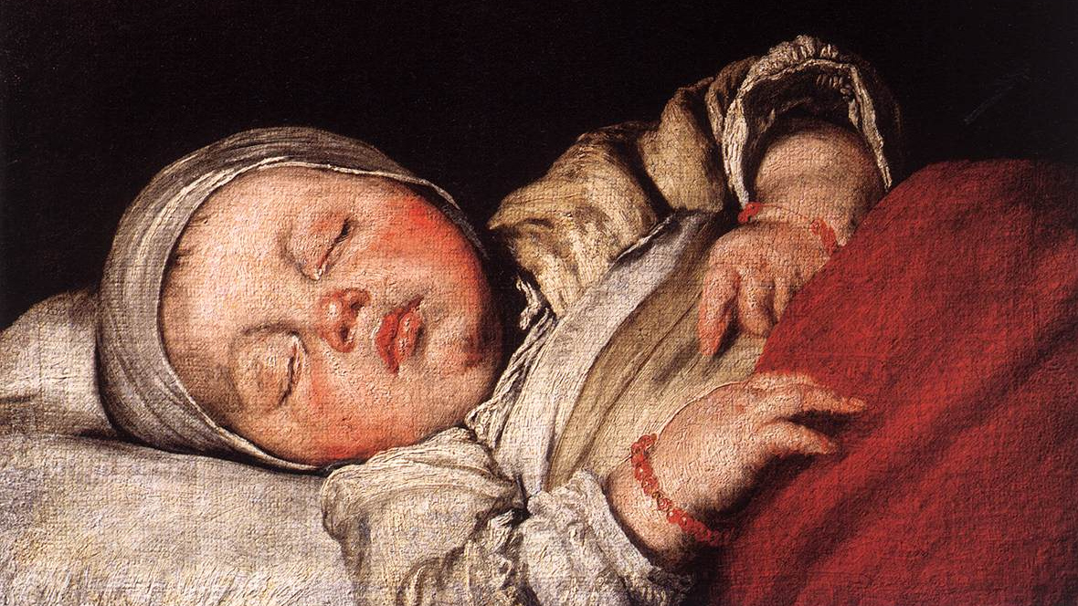 Бернардо Строцци. Спящий ребёнок. XVII век. (фрагмент)