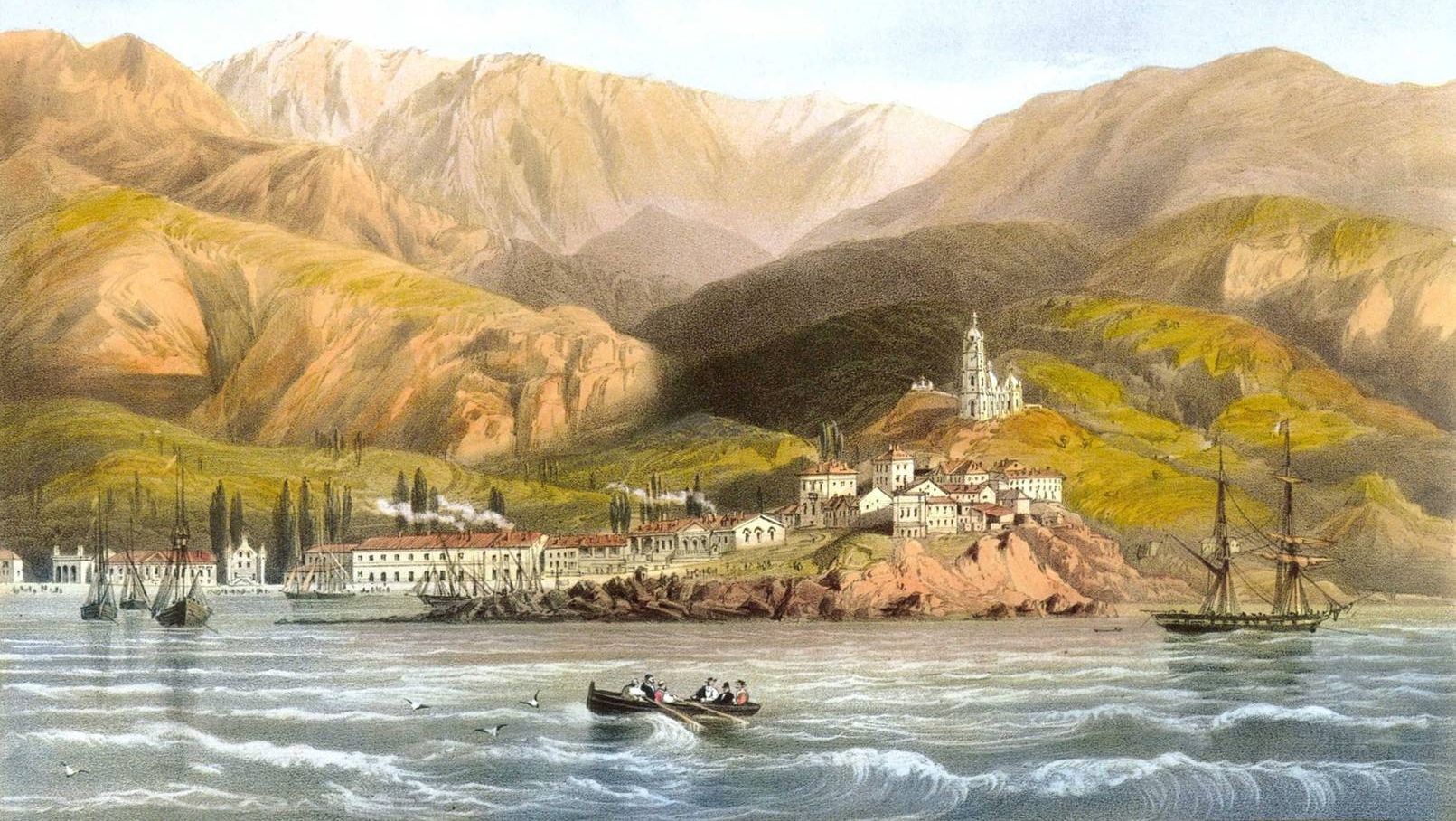 Карло Боссоли. Вид Ялты. 1856