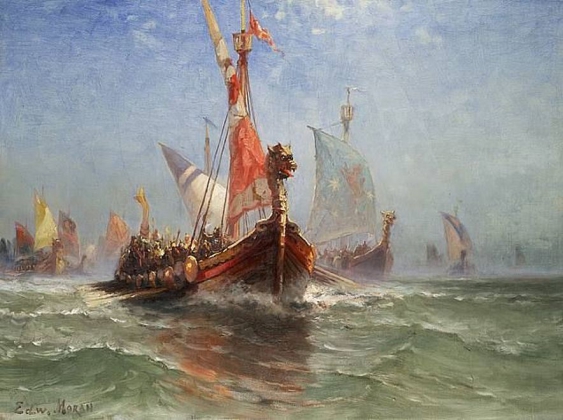 Эдвард Моран. Корабль викингов. 1860-е.