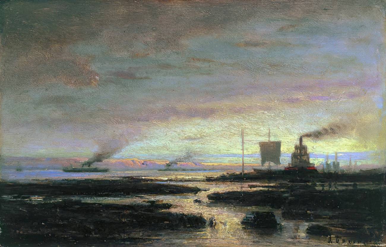Алексей Боголюбов. Дунай около Мачина. 1877
