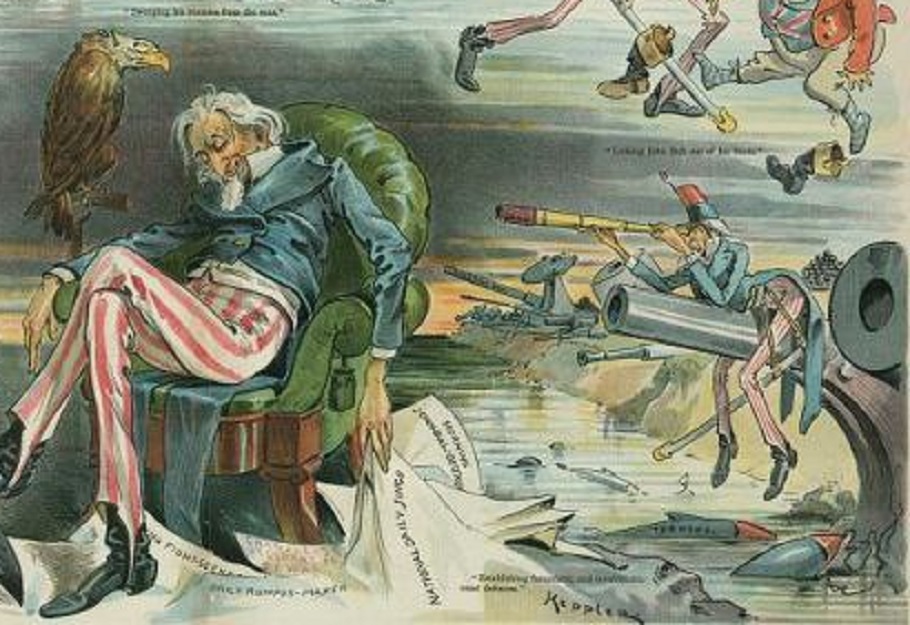 Удо Кеплер. Дядя Сэм спит после трудов. Фрагмент. 1895