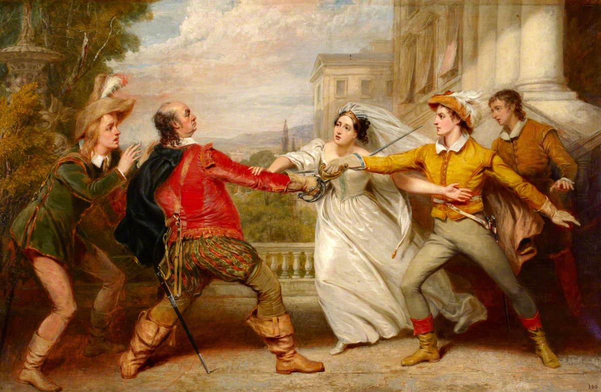 Джордж Клинт. Дуэль между сэром Тоби и Себастьяном (из «Двенадцатой ночи» Уильяма Шекспира). 1832