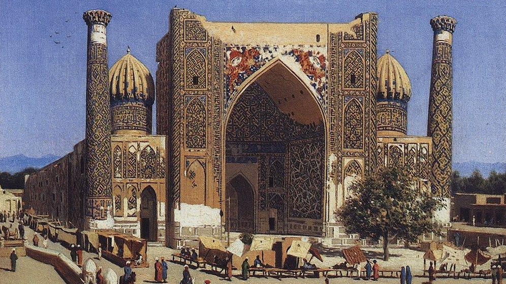 Василий Верещагин. Медресе Шир-Дор на площади Регистан в Самарканде. 1869-1870