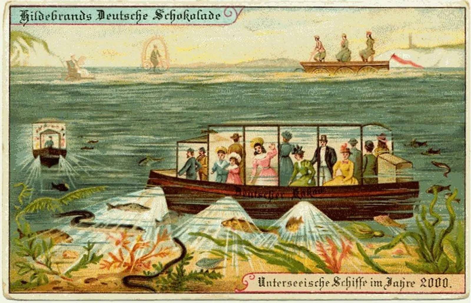 Немецкая открытка 1900 года из серии «Германия в XXI веке».