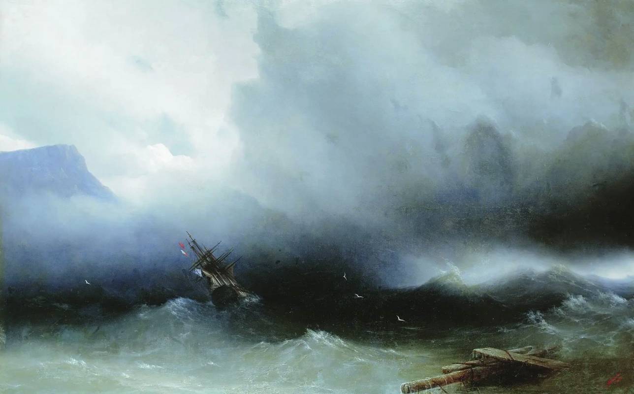 Иван Айвазовский. Ураган на море. 1850