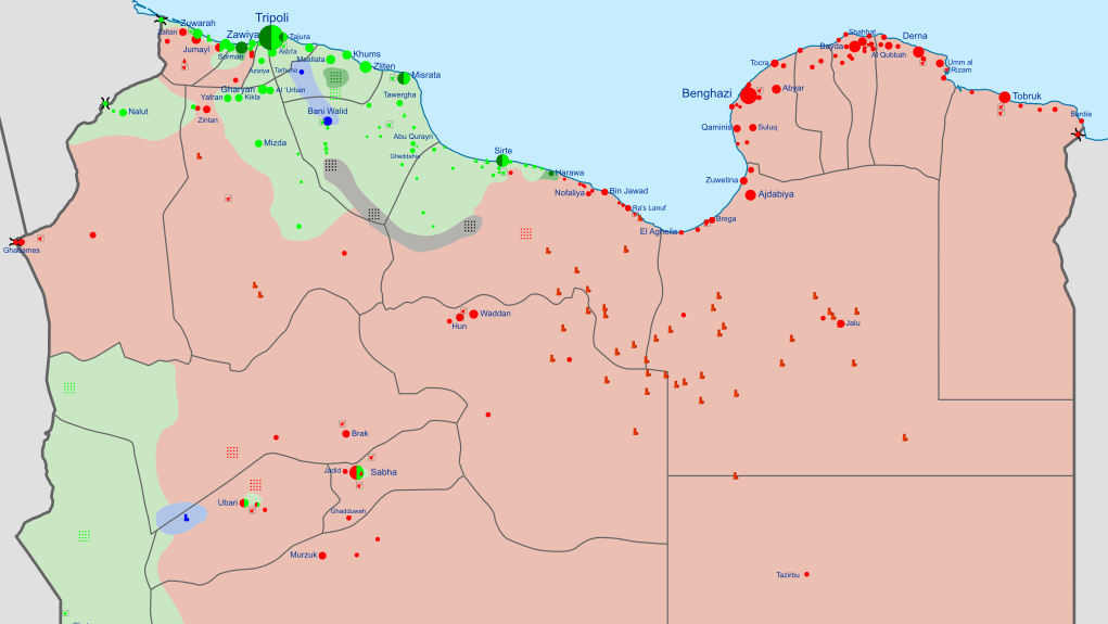 Карта ливии с зонами контроля