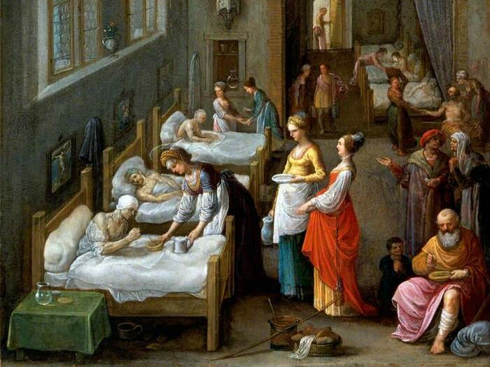 Адам Эльсхаймер. Святая Елизавета, лечащая больных (фрагмент). 1500-е