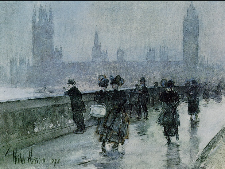 Гассам Чайльд. Вестминстерский мост, Лондон (фрагмент). 1898