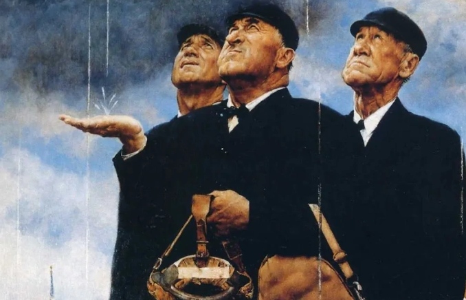 Норман Роквелл. Три судьи (фрагмент). 1949