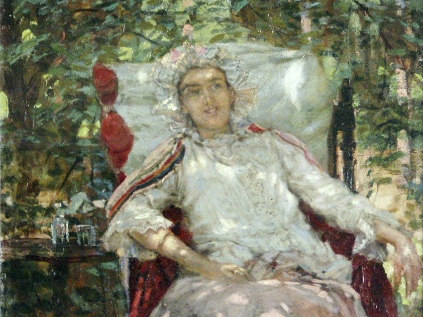 Константин Савицкий. Больная женщина (фрагмент). Конец XIX века