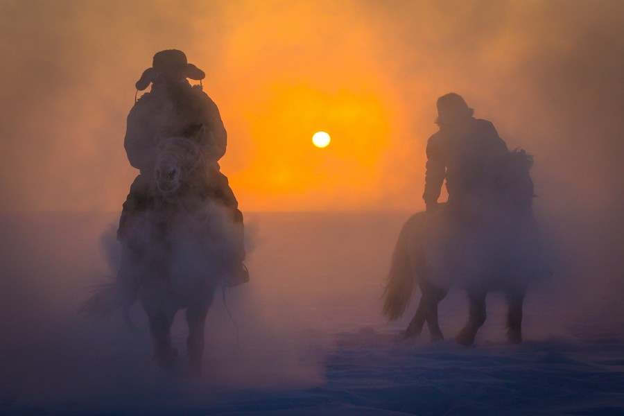Якутские всадники зимой
