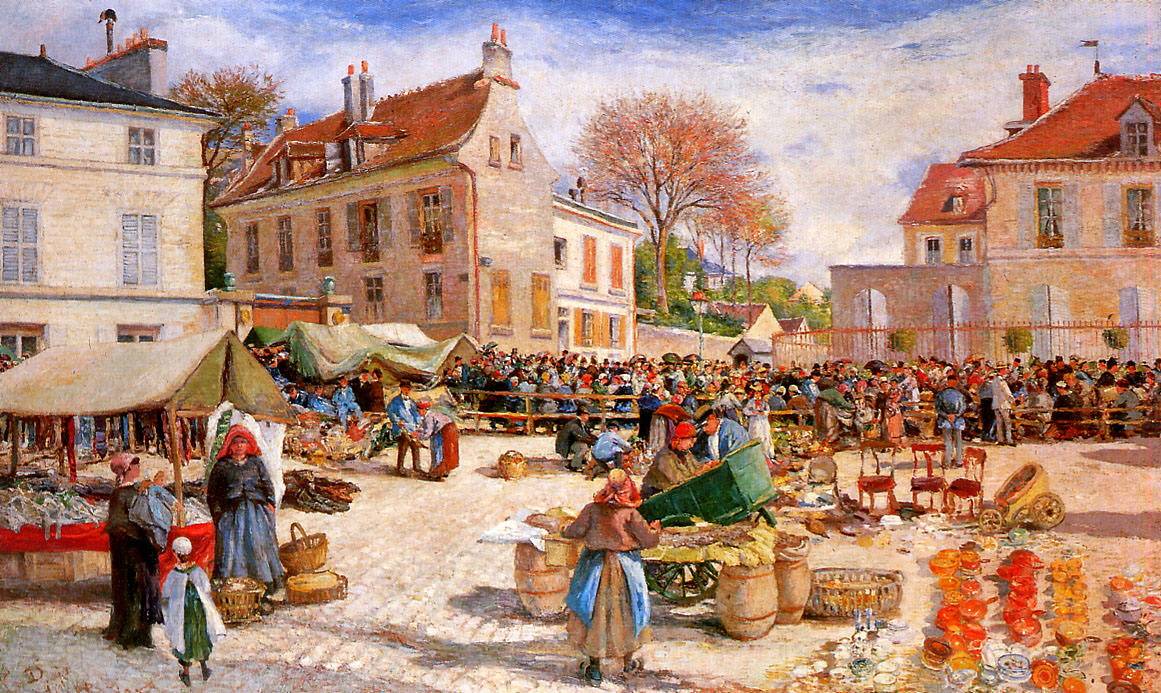 Людовико Питте. Рынок в Понтуазе. 19 век