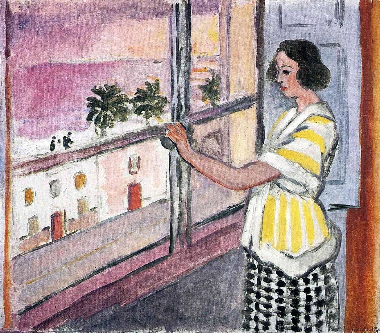 Анри Матисс. Молодая женщина у окна. Закат. 1905