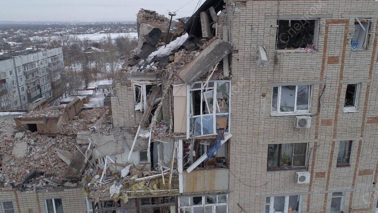 Дом после взрыва. г. Шахты