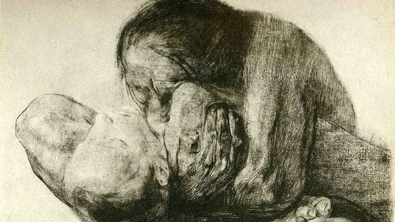 Кете Кольвиц Женщина с мёртвым ребенком 1903