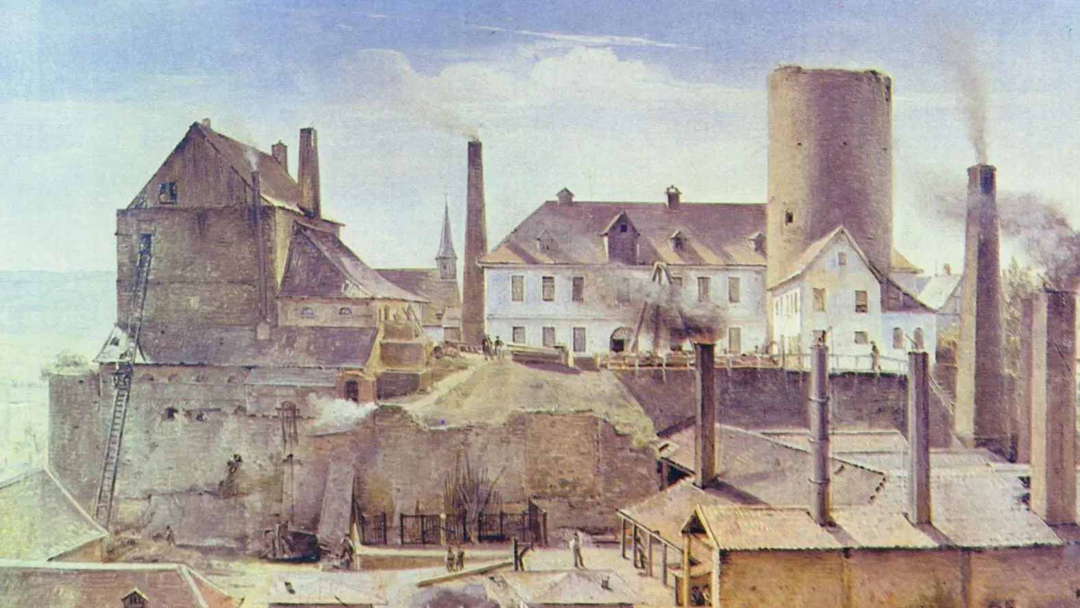 Альфред Ретель. Фабрика на горе (фрагмент). 1834