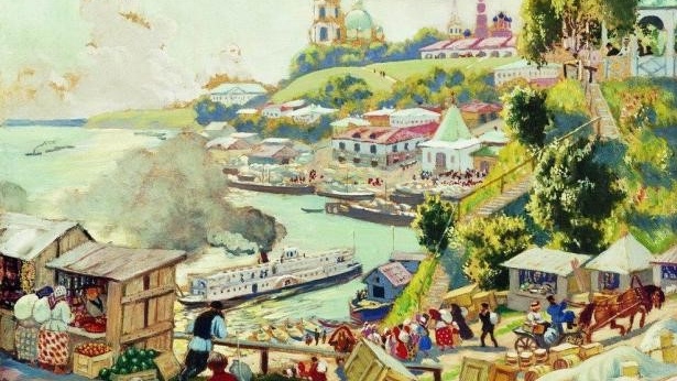 Борис Кустодиев. На Волге. 1910 (фрагмент)