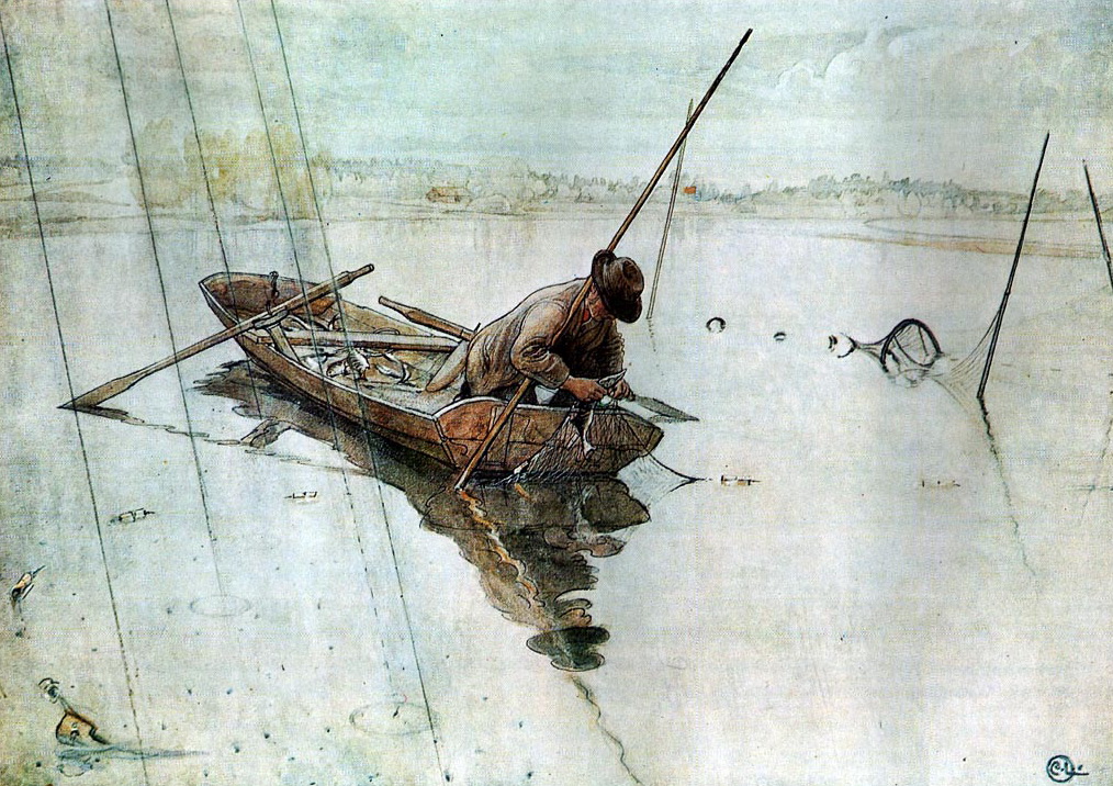 Карл Ларссон. Рыбалка. 1905