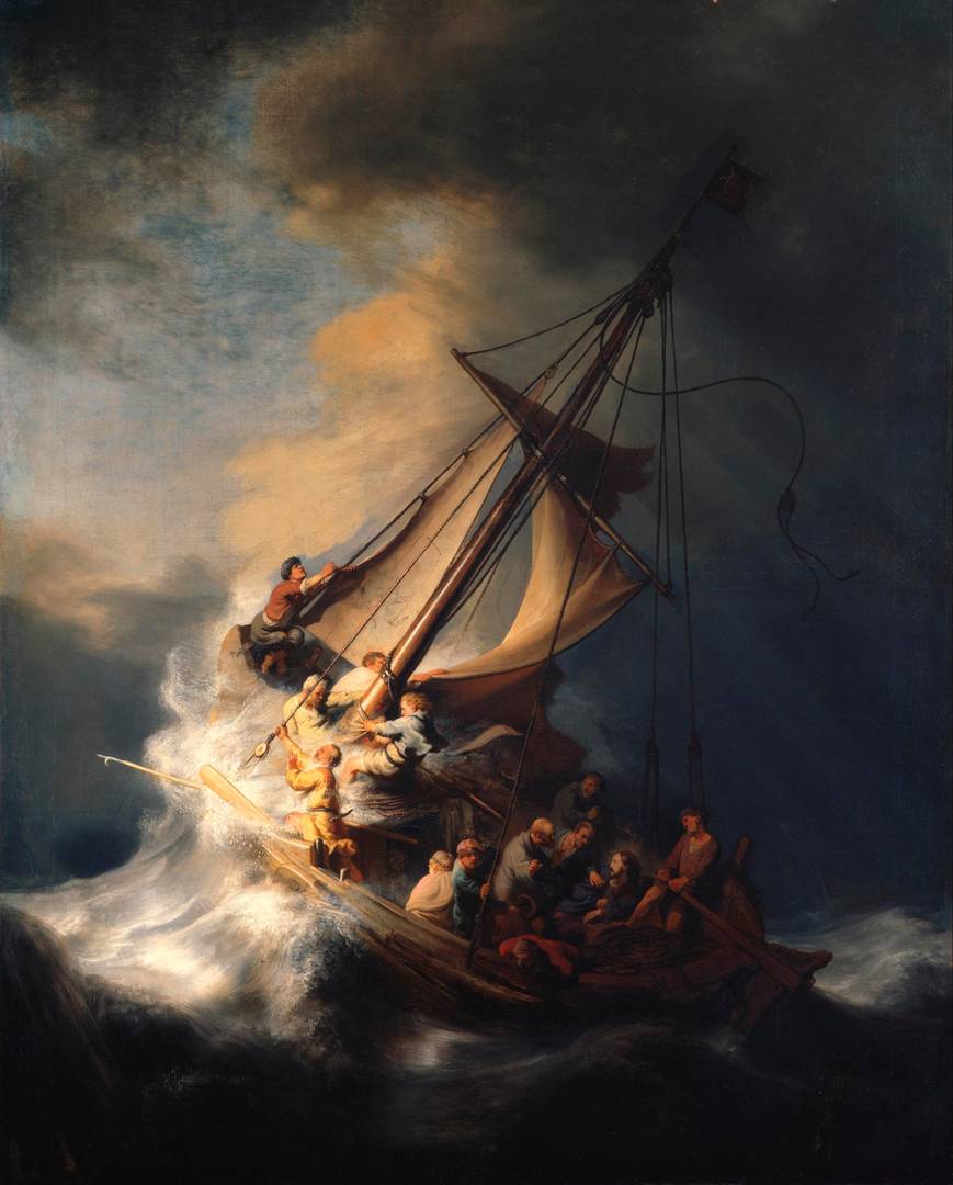 Рембрандт. Христос во время шторма на море Галилейском. 1633