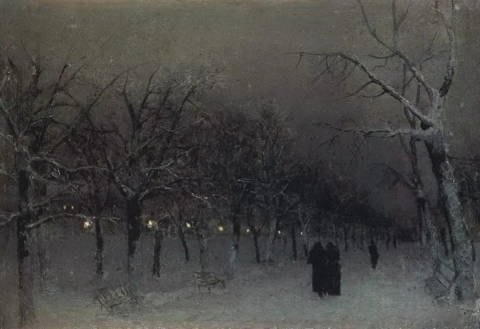 Исаак Левитан. Бульвар зимой. 1883