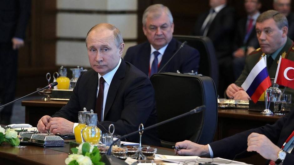 Владимир Путин на Второй трёхсторонней встрече в Анкаре
