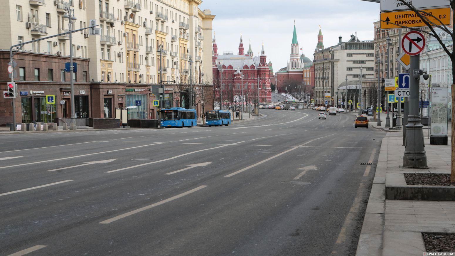 Москва в период режима самоизоляции. Тверская улица