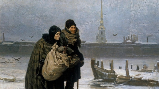 Виктор Васнецов. С квартиры на квартиру (фрагмент). 1876