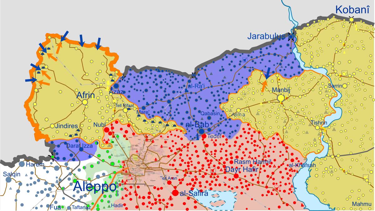 Турецкая атака на Африн. Сирия.