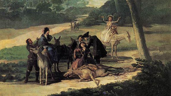 Франсиско де Гойя. Падение Кайды с лошади (фрагмент)