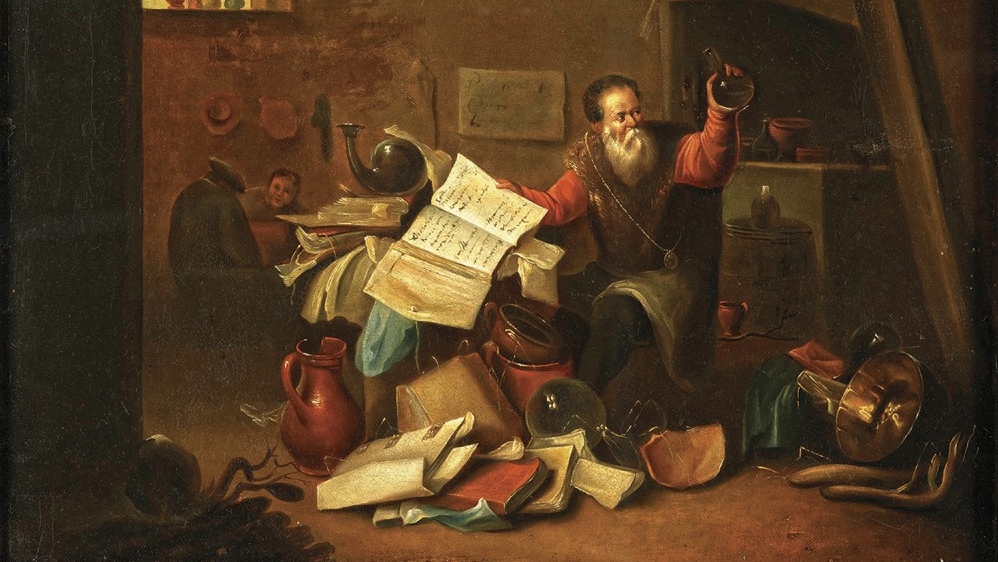 Тенирс Давид. Алхимик в своей лаборатории (фрагмент) 17 век