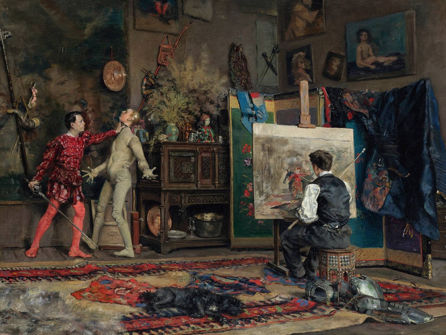 Юлиус Леблан Стюарт. В студии художника. 1875