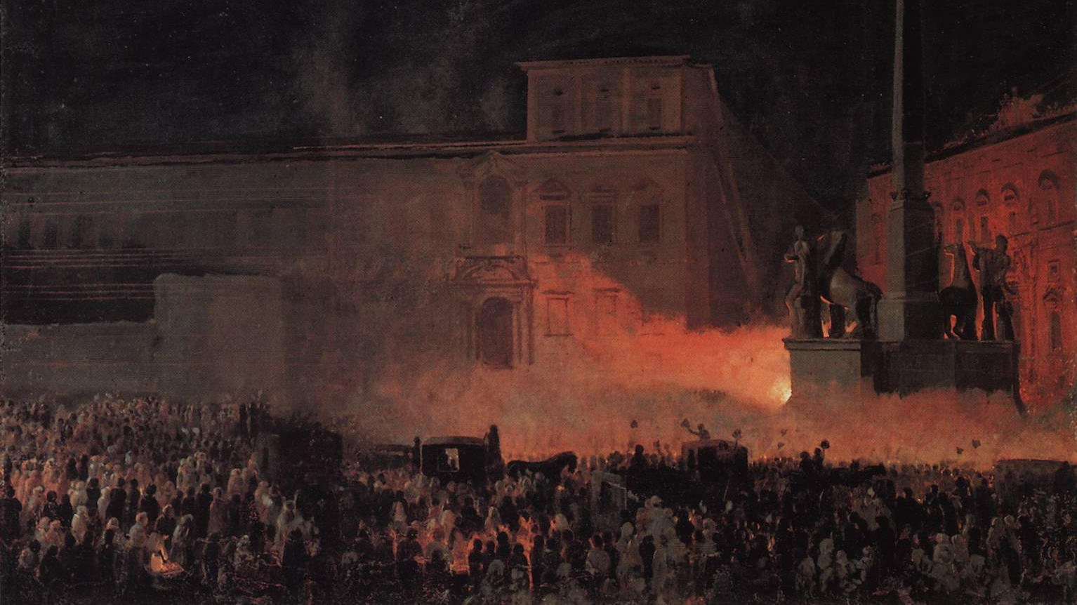 Карл Брюллов. Политическая демонстрация в Риме в 1846 году (фрагмент). 1850