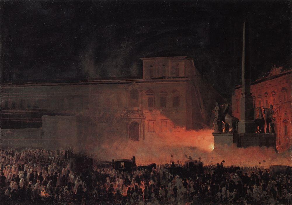 Карл Павлович Брюллов. Политическая демонстрация в Риме в 1846 году. 1850