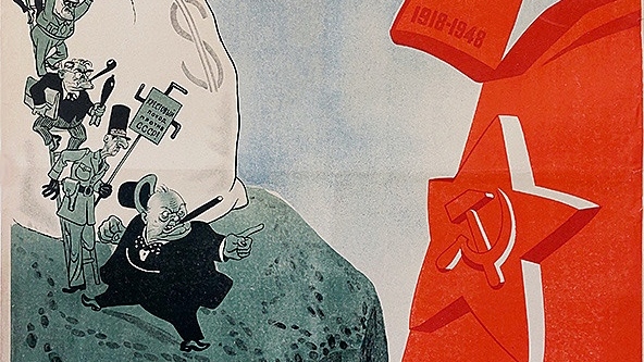 Николай Долгоруков, Борис Ефимов. Поджигателям новой войны следовало бы помнить позорный конец своих предшественников! (фрагмент). Советский плакат. 1948