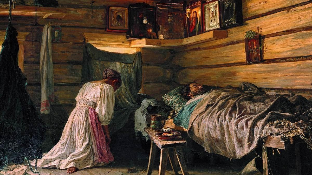 Василий Максимов. Больной муж (фрагмент). 1881
