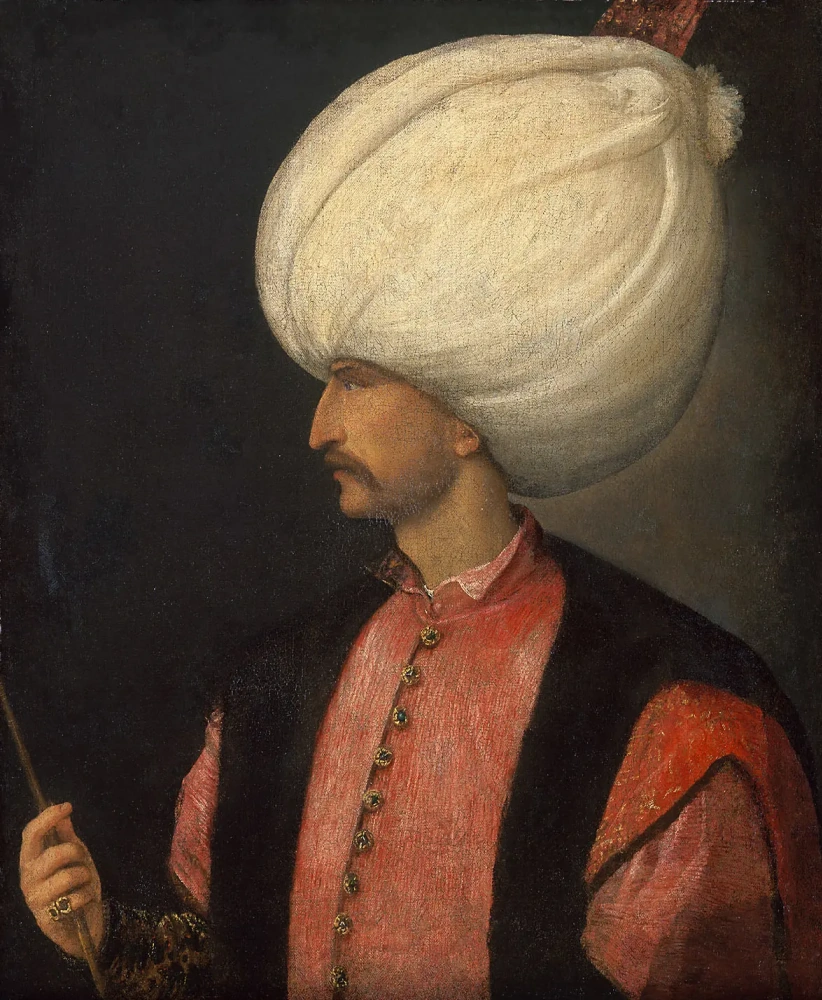Тициан Вечеллио. Султан Османской империи Сулейман II Великолепный. Портрет в профиль. 1530-е