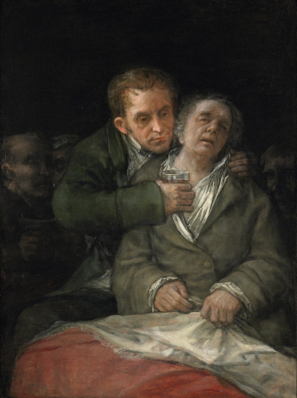 Франциско Гойя. Автопортрет с доктором Арриетой. 1820