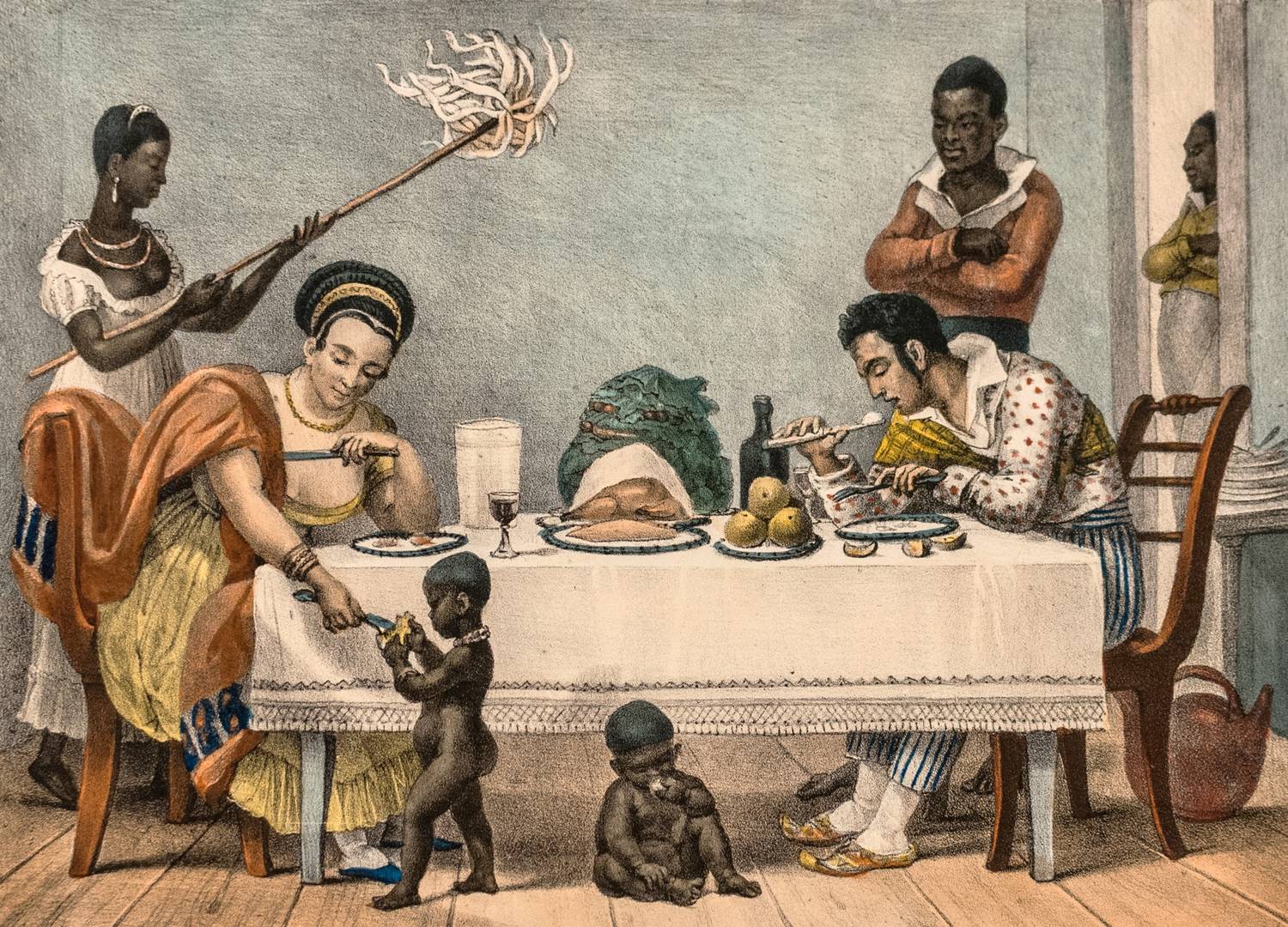 Жан-Батист Дебре. Семейный ужин. 1839
