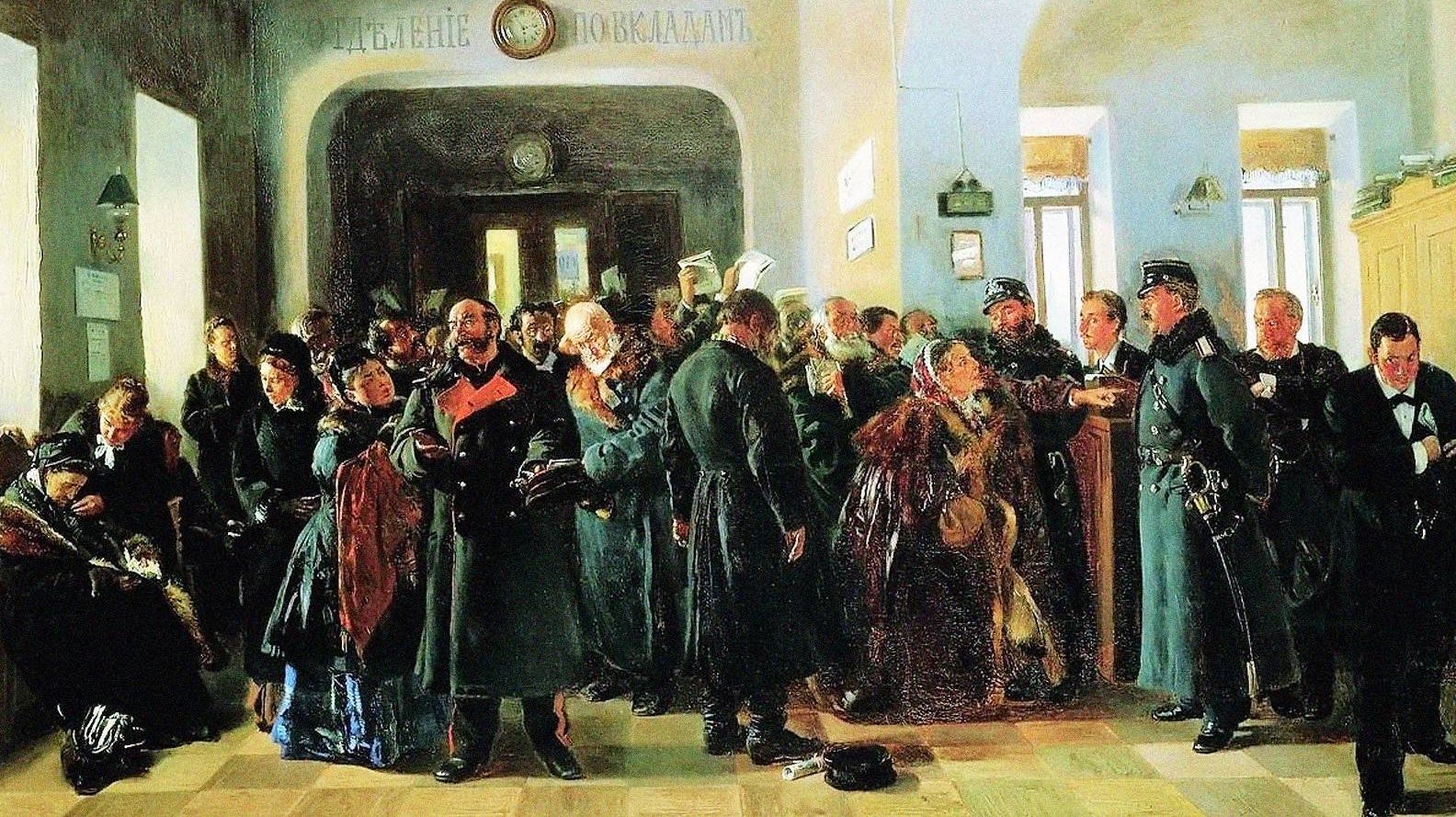 Владимир Маковский. Крах банка. 1881.