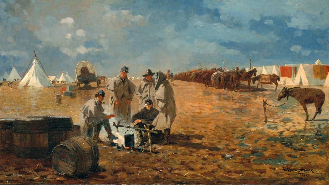 Дождливый день в лагере, 1871