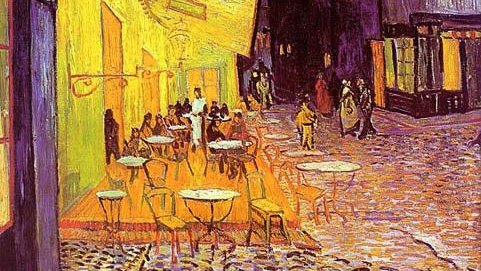 Винсент Ван Гог. Ночная терраса кафе (фргамент). 1888