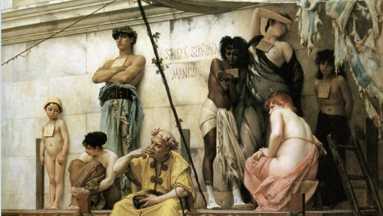 Густав Буланже.  Рынок рабов. 1886 (фрагмент)