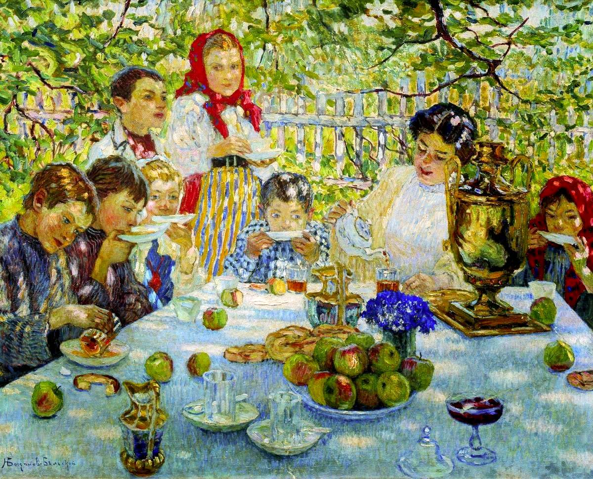 Николай Богданов-Бельский. «День рождения в саду». 1910