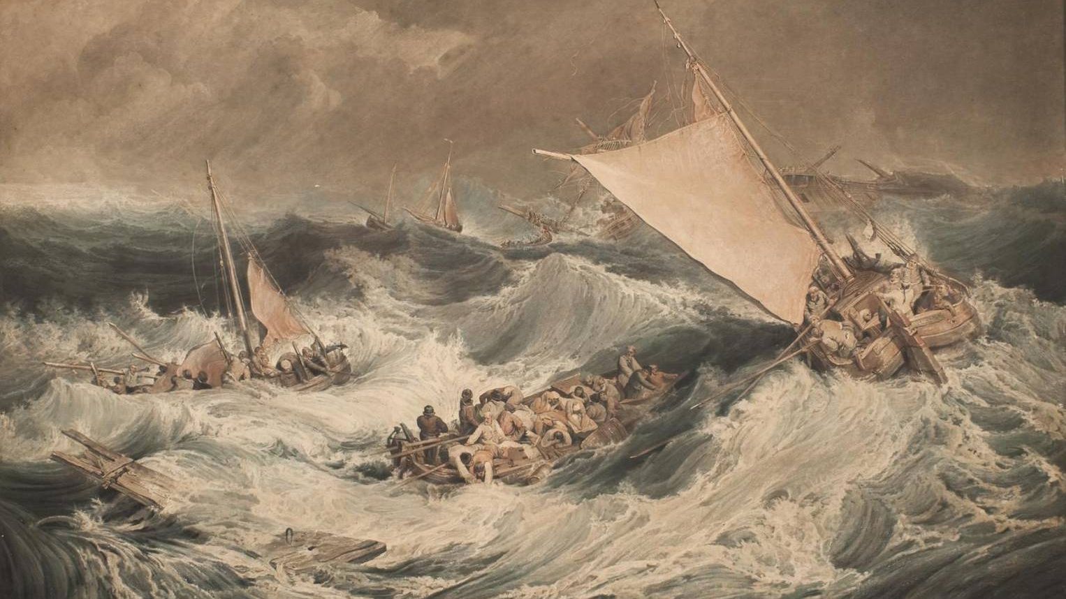 Чарльз Тернер. Кораблекрушение (фрагмент). 1807
