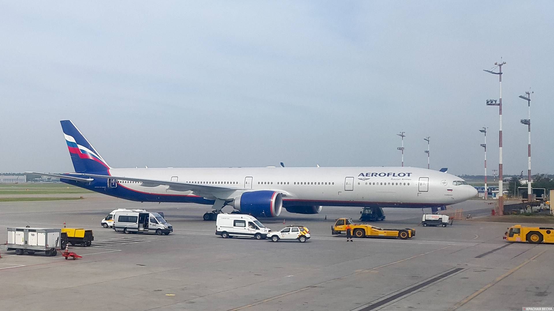 Самолет Boeing 777 авиакомпании Аэрофлот в аэропорту Шереметьево