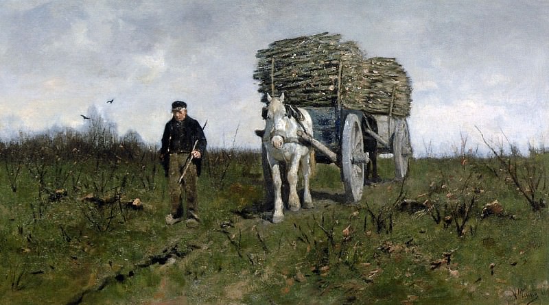 Антон Мауве. Перевозка хвороста. 1870-е
