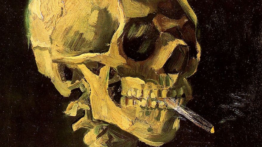 Винсент Ван Гог. Череп с горящей сигаретой (фрагмент). 1885